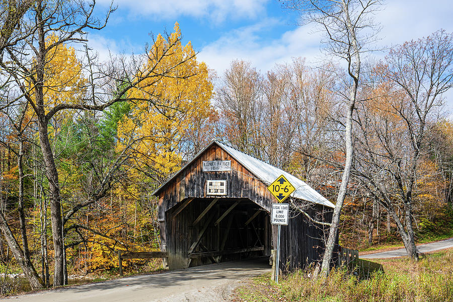 Autumn in Vermont at Moxley Covered Bridge 3 Photograph by Ron Long Ltd Photography