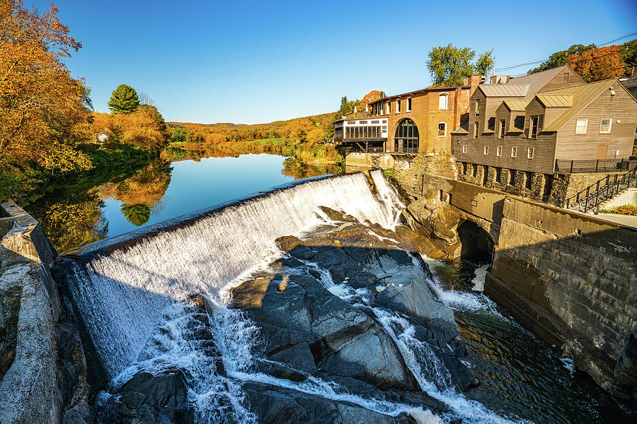 Autumn in Vermont at Quechee Mill Photograph by Ron Long Ltd Photography