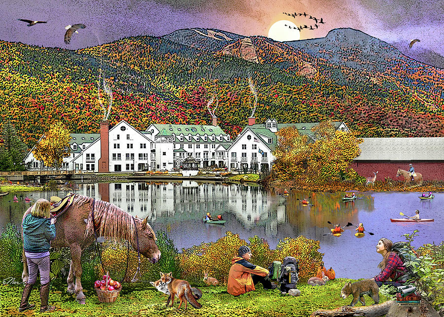 Autumn In Waterville Valley New Hampshire Digital Art by Nancy Griswold