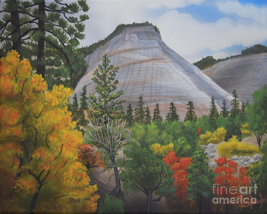 Zion National Park Painting - Autumn In Zion by Jerry Bokowski