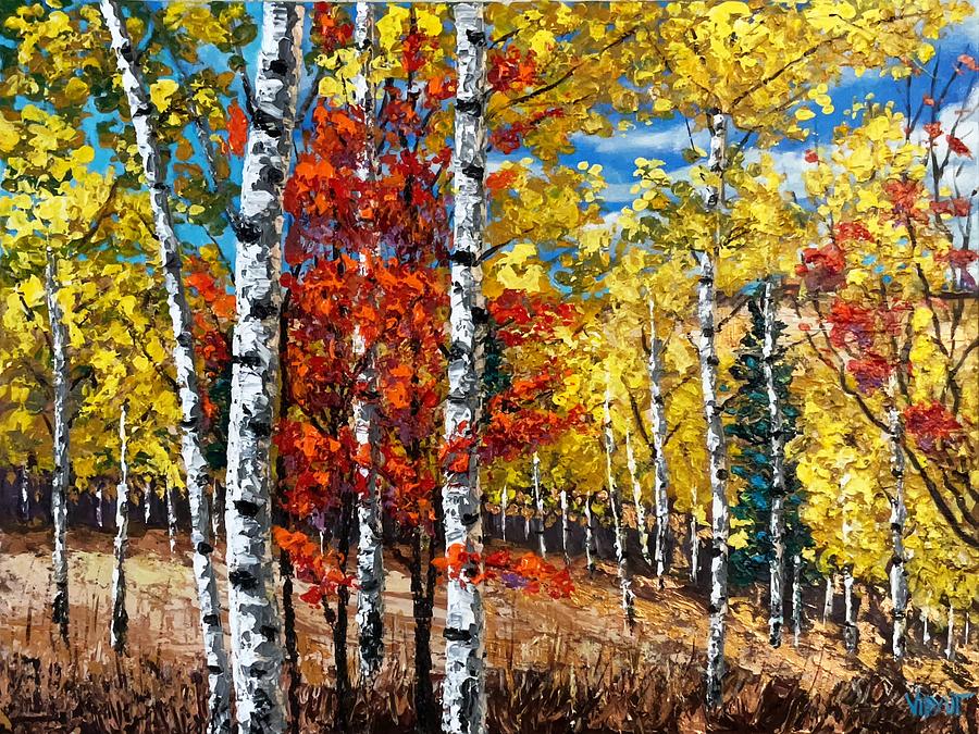 Fall Painting - Autumn is Here by Vidyut Singhal