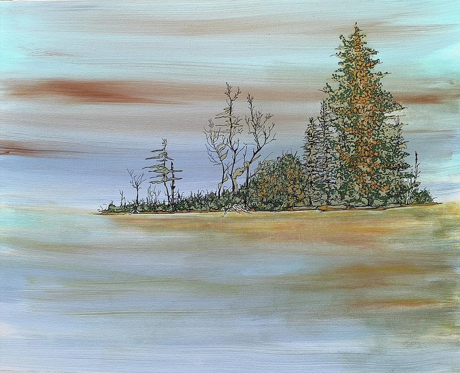 Autumn Island Painting by Pat Purdy