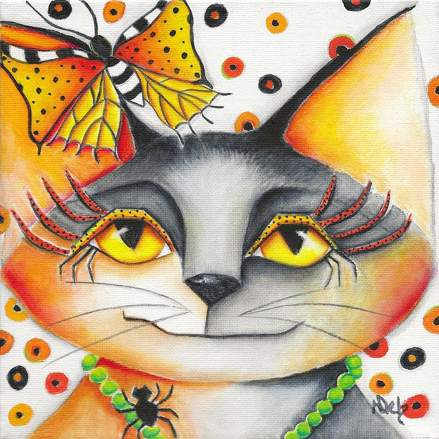 Autumn Kitty Painting by Deb Harvey