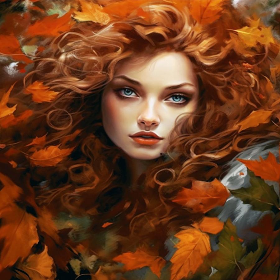 Autumn Lady Digital Art by Dawn Van Doorn - Fine Art America