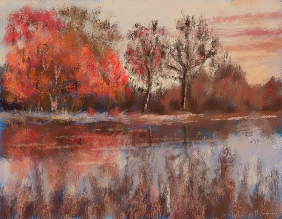Autumn Lake Digital Art by Larry Whitler