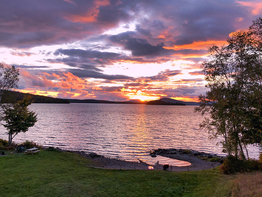Autumn Lake Sunset Photograph by Russel Considine