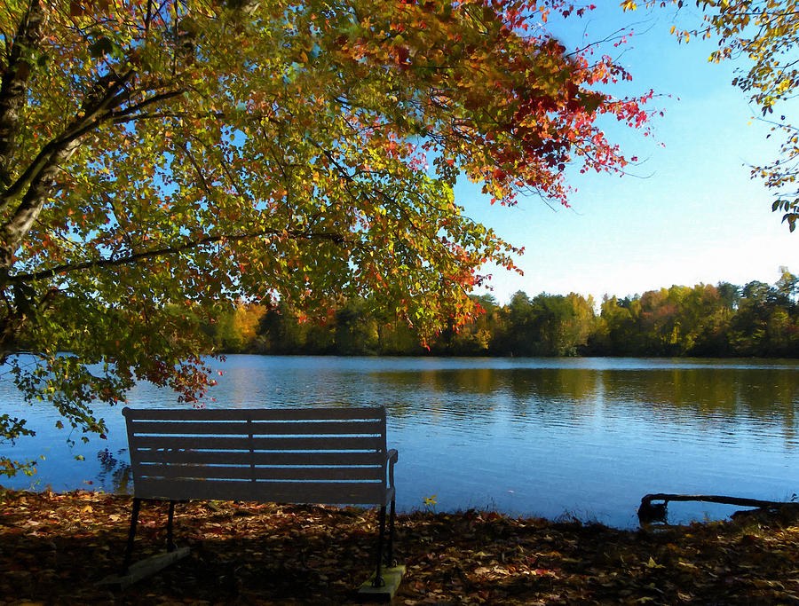 Autumn Lake View Mixed Media by Sandi OReilly