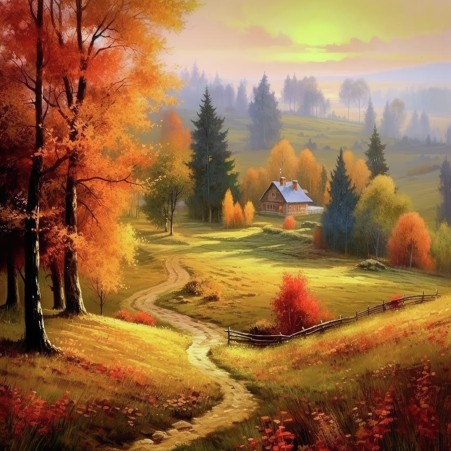 Autumn Landscape 01 Digital Art by Matthias Hauser