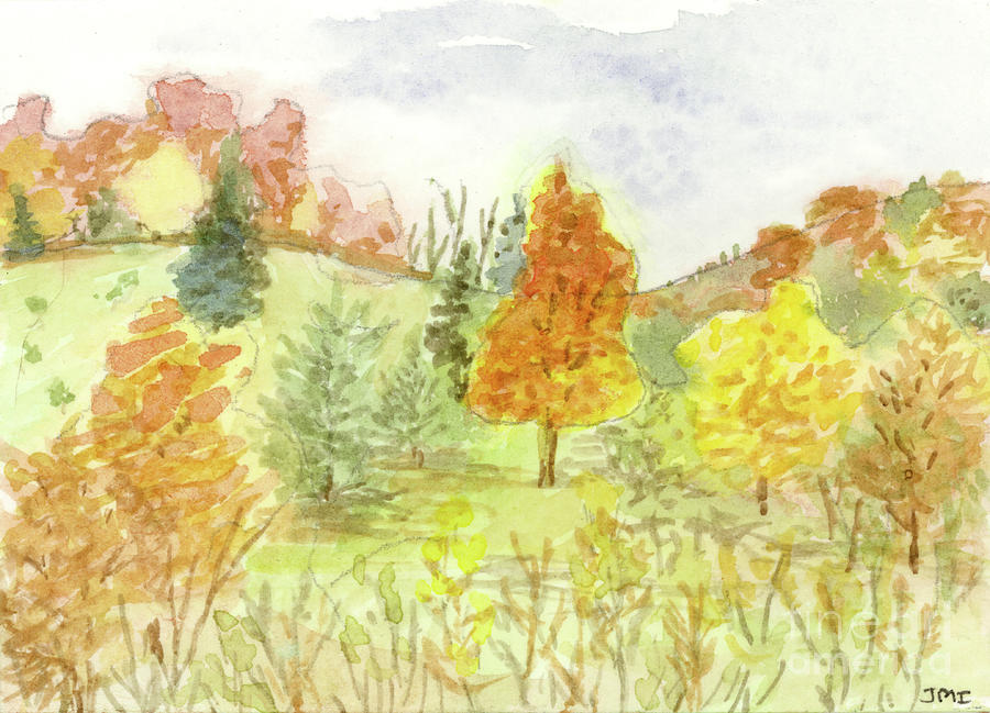 Autumn Landscape Painting by Jackie Irwin