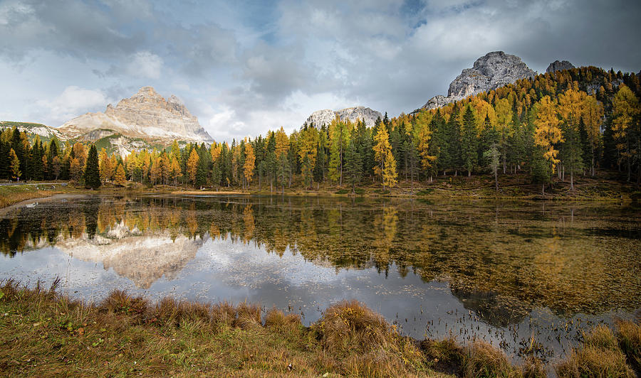 Lake antorno in autumn Italian dolomiti Photograph by Michalakis Ppalis