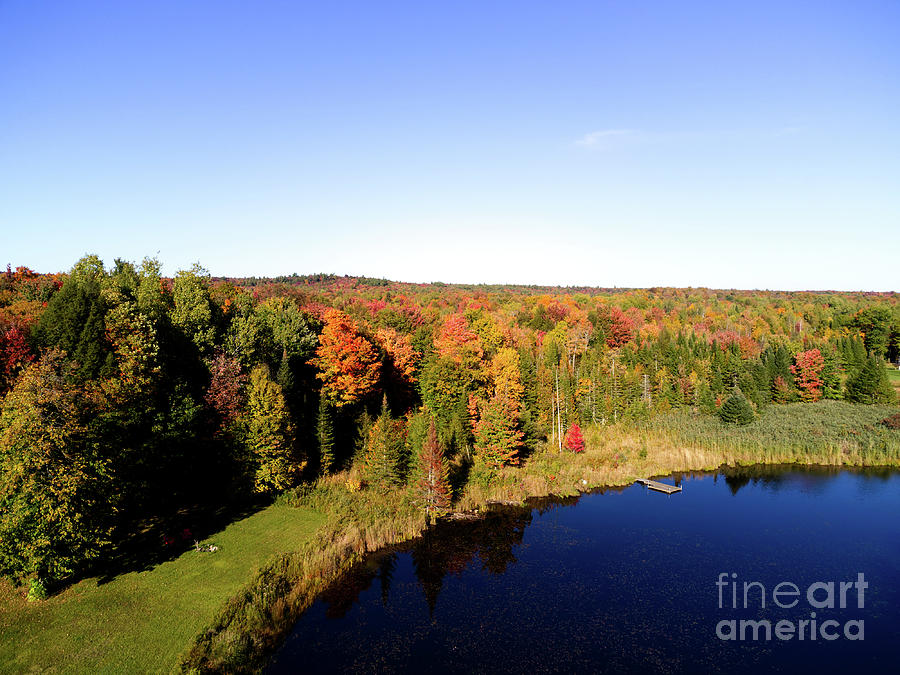 Autumn Landscape With Lake And Trees On A Sunny Day With No Clouds Photograph