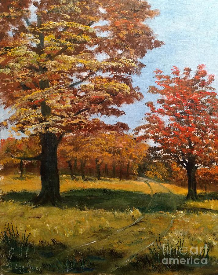 Autumn Lane Painting by Lee Piper