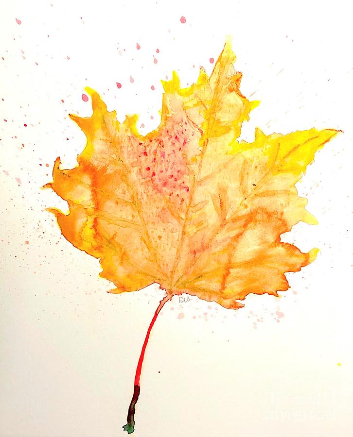 Autumn Leaf Painting by Deb Stroh-Larson