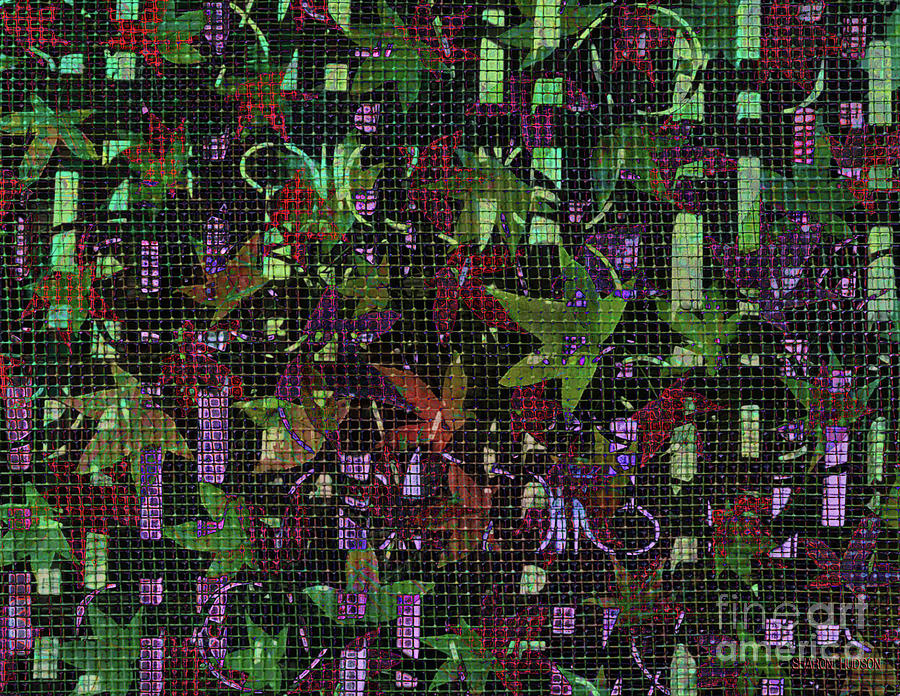 leaf pattern - Leaves and Screens Digital Art by Sharon Hudson