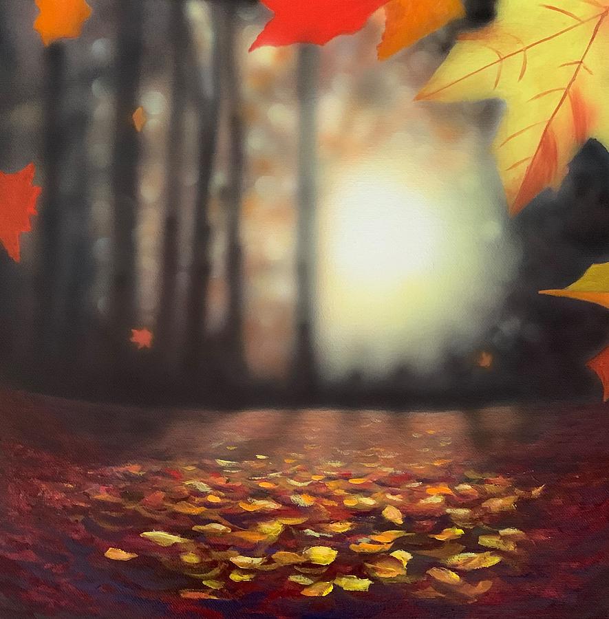 Autumn Leaves Painting by Caroline Swan