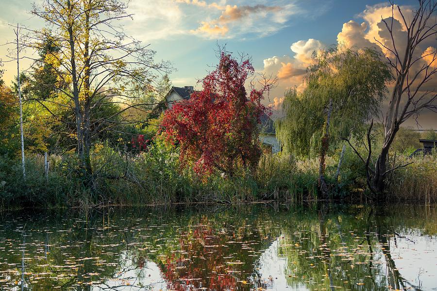 Sweet Home  By The Autumn River Jurmala  Photograph by Aleksandrs Drozdovs