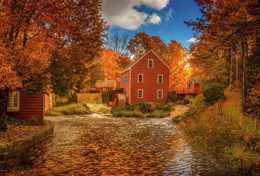 Autumn Light at the Old Red Mill Photograph by Jeff Folger