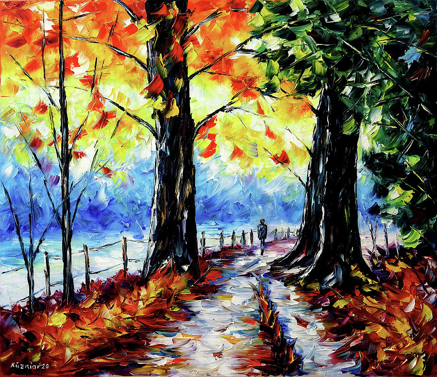 Autumn Loneliness Painting by Mirek Kuzniar