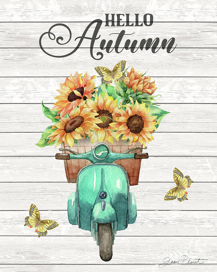 Autumn Love Hello Mixed Media by Jean Plout