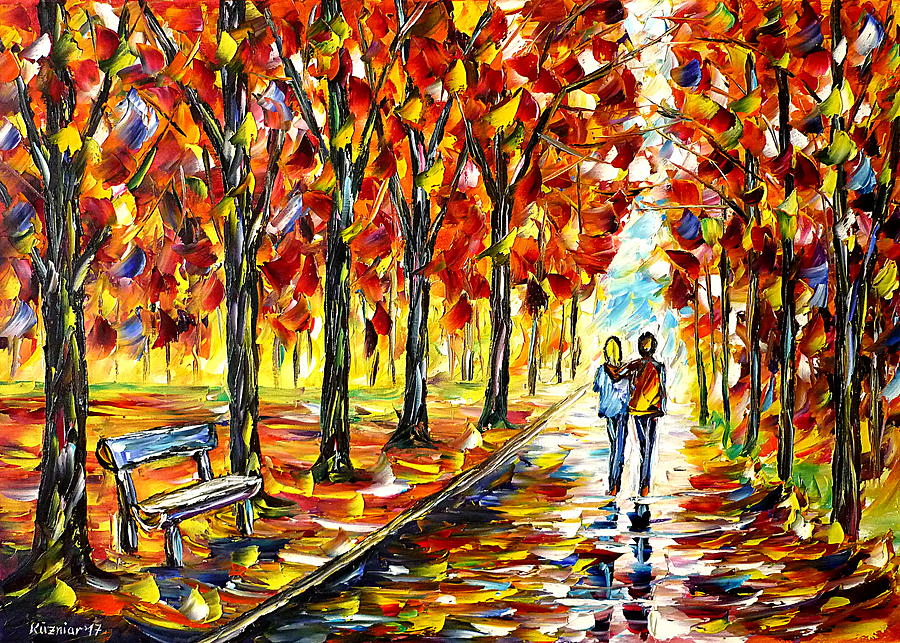 Autumn Love Painting by Mirek Kuzniar