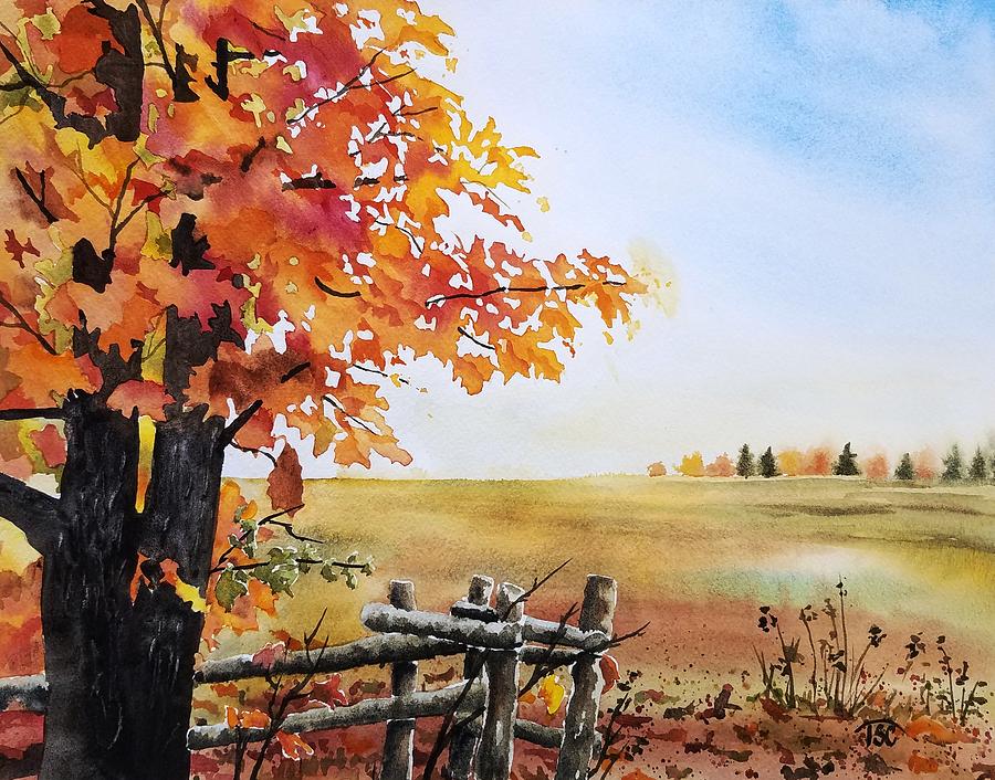 Autumn Maple Painting by Tammy Crawford