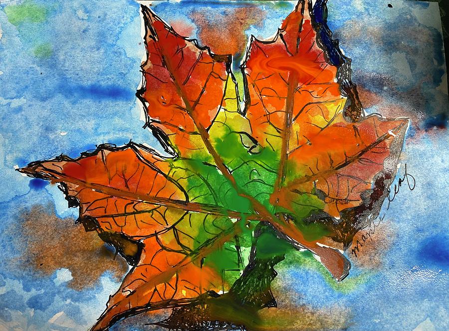 Autumn Mapleleaf Painting by Dottie Visker