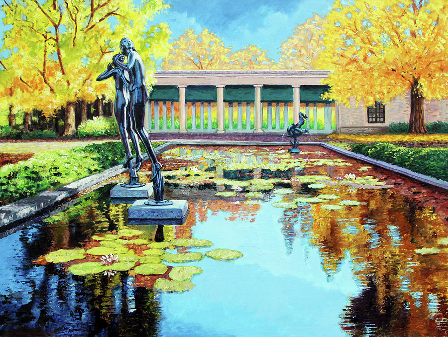 Autumn Missouri Botanical Garden Painting by John Lautermilch