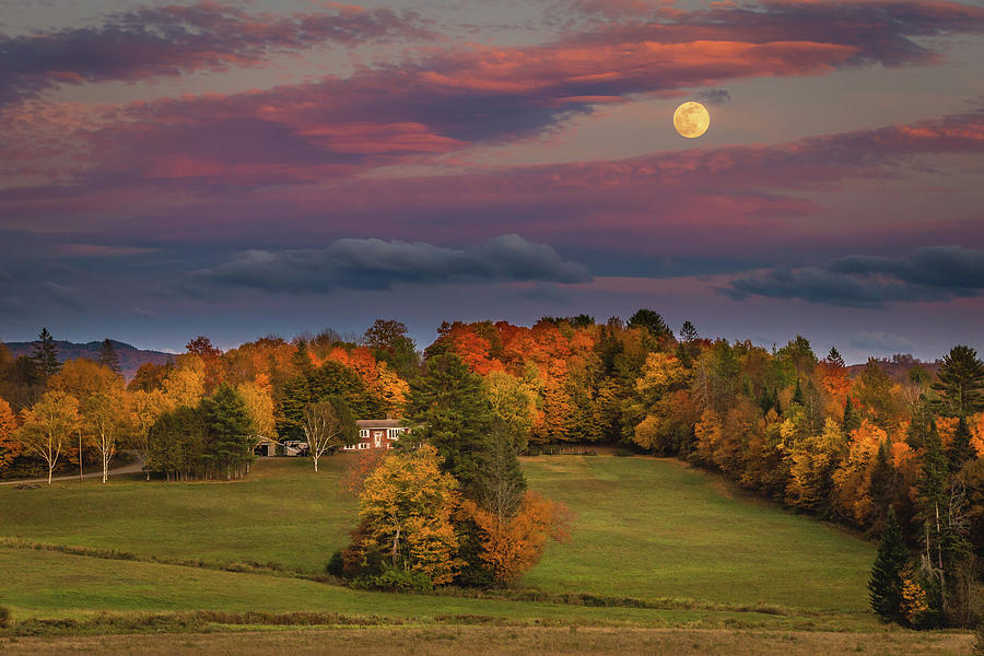 Autumn Moonrise Photograph by Tim Kirchoff