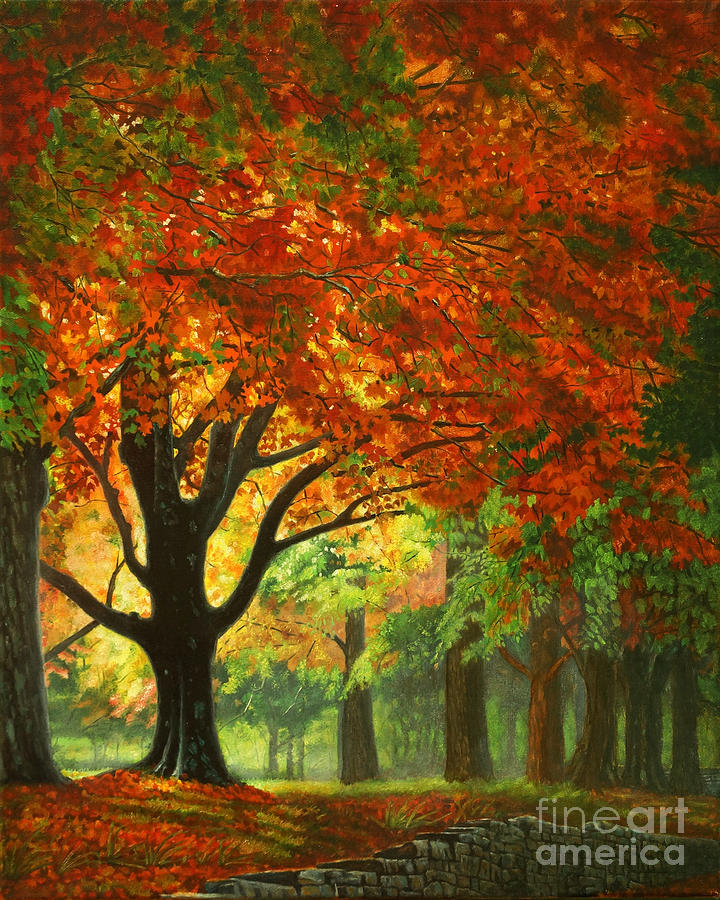 Autumn Morning Painting by Ken Kvamme