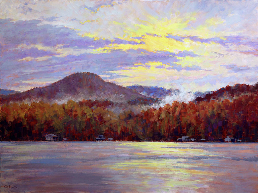 Impressionism Painting - Autumn Morning Lake Burton by Keith Burgess