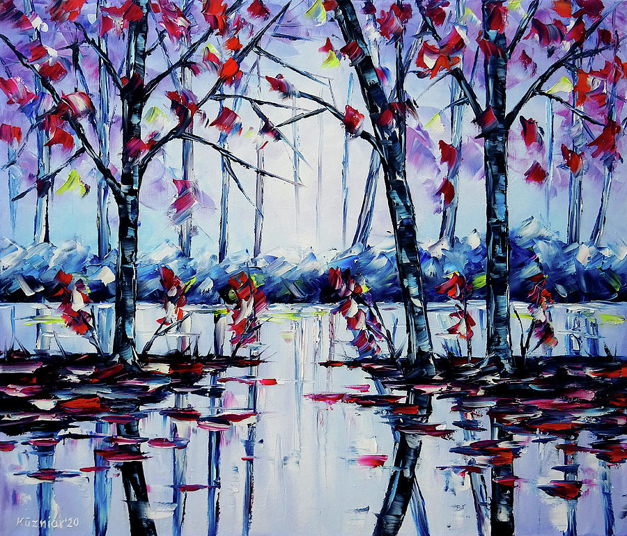 Autumn Morning Painting by Mirek Kuzniar