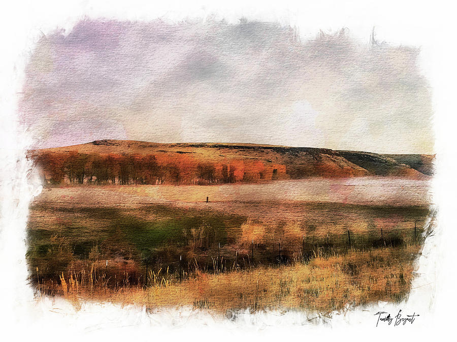 Autumn Morning Mist II w/ Dream Vignette Border Photograph by Tammy Bryant