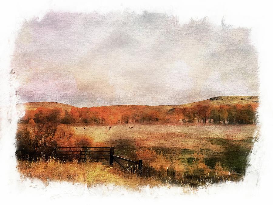 Autumn Morning Mist w/ Dream Vignette Border Photograph by Tammy Bryant