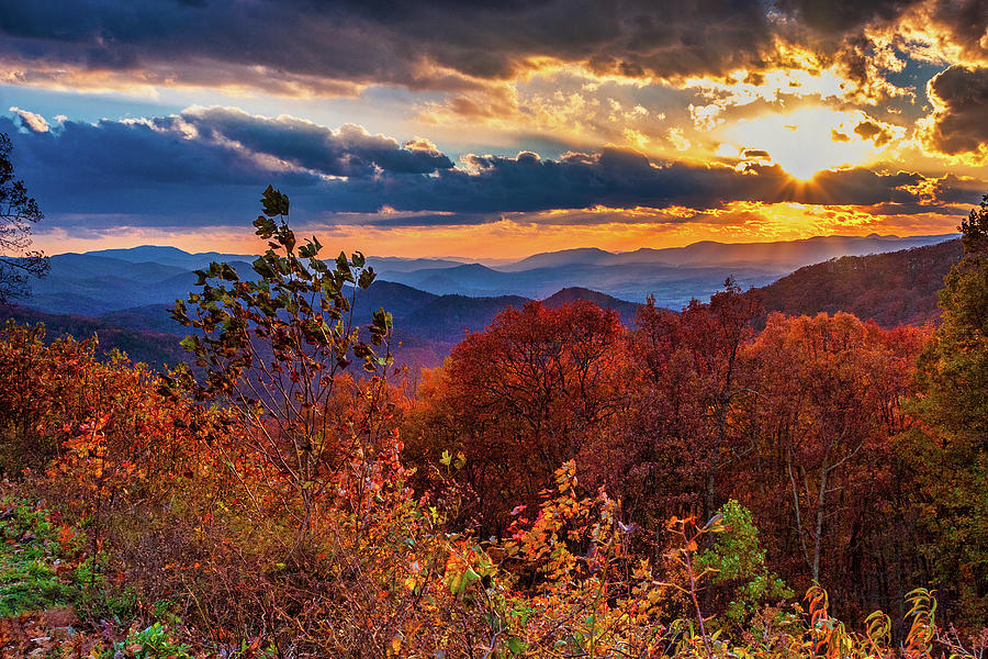 Autumn Mountain Sunset Photograph by Dan Carmichael