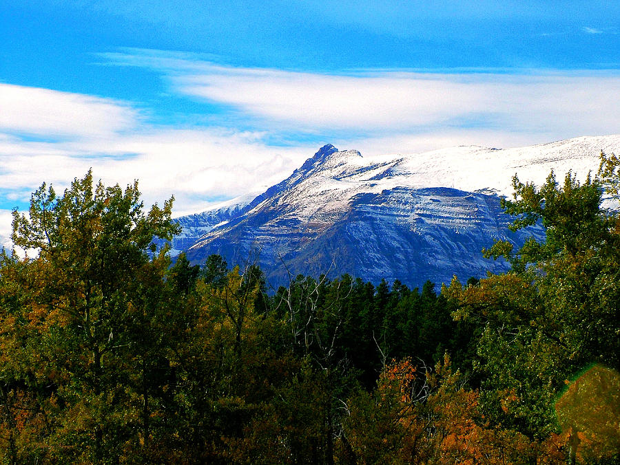 Autumn Mountain with Snow Photograph by Tracey Vivar
