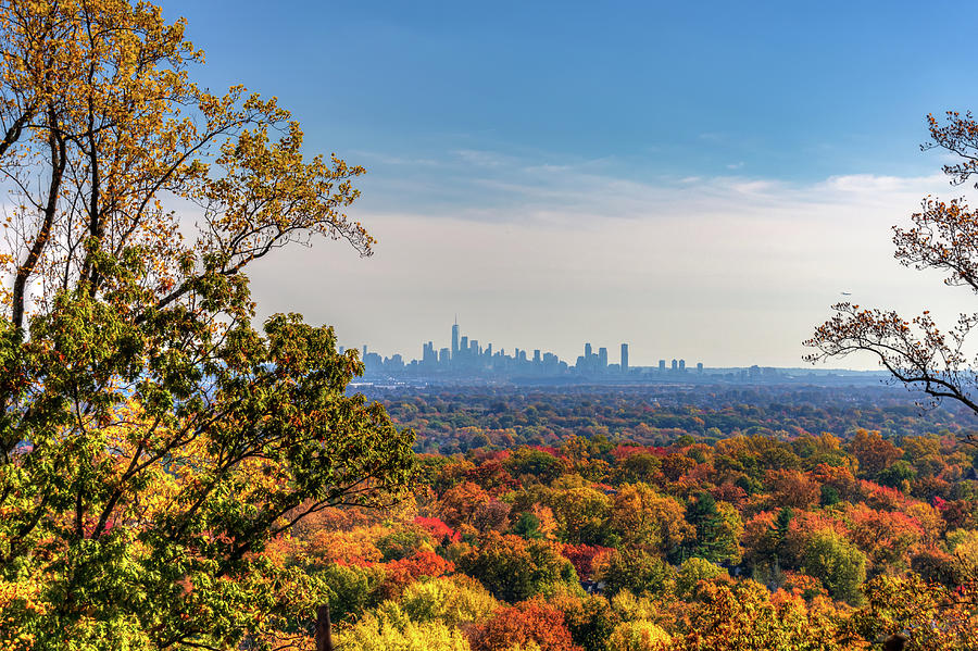 Autumn NYC Skyline - Mills Reservation Photograph by Chad Dikun