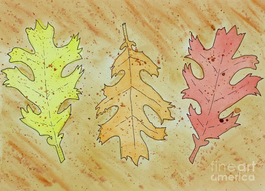 Autumn Oak Leaves  Painting by Norma Appleton