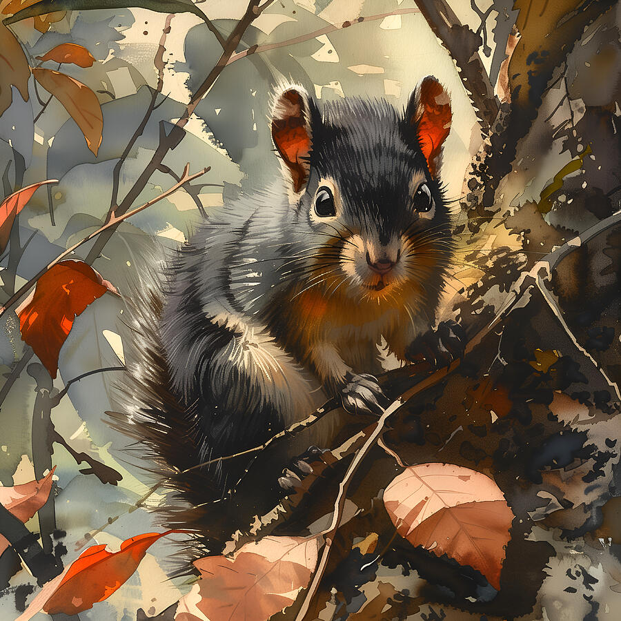 Wildlife Digital Art - Autumn Observer by Toscanaccio Art