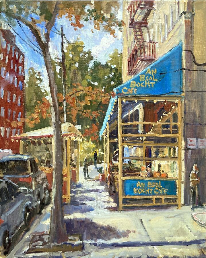 Autumn on 238th Street Bronx /An Beal Bocht Cafe Painting by Thor ...