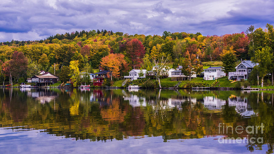 Autumn on Lake Elmore Photograph by New England Photography