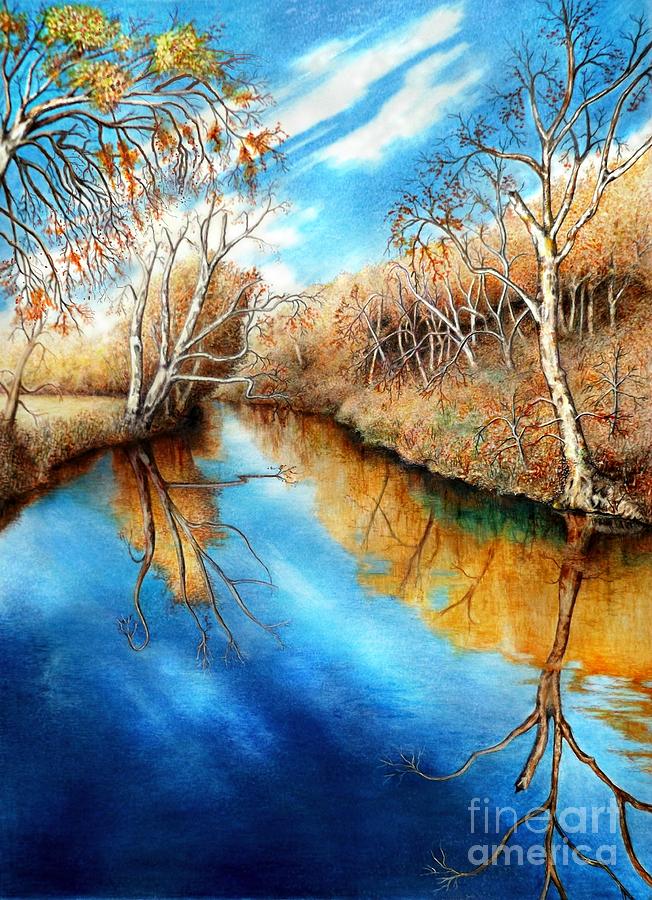 Autumn on the Elkhorn Drawing by David Neace