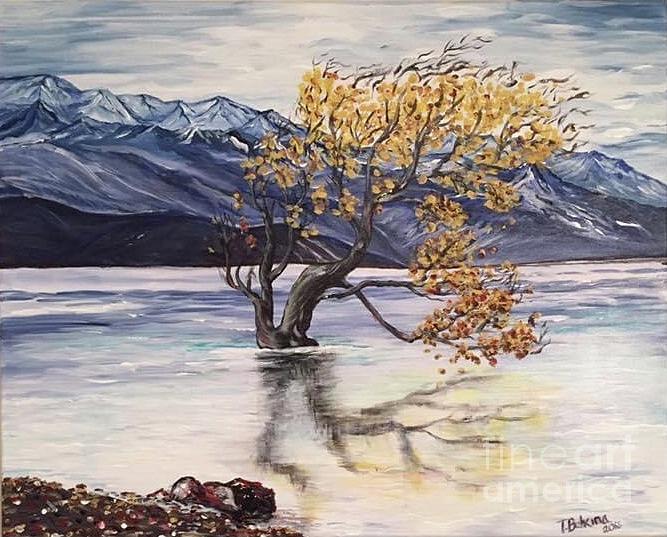 Autumn  on the lake. Painting by Tetiana Bielkina