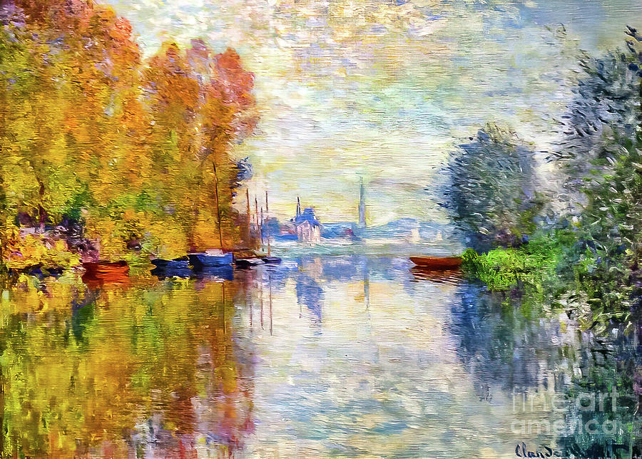 Autumn on the Seine at Argenteuil by Claude Monet 1873 Painting by Claude Monet