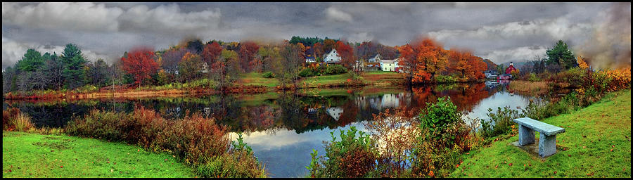 Autumn Panorama on Squam River    Photograph by Wayne King