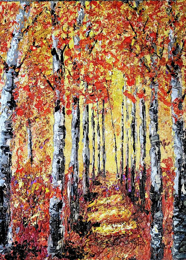 Autumn Path Painting by Ann Frederick