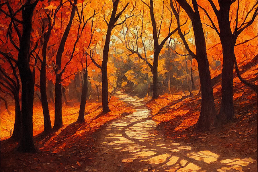 Autumn Path Digital Art By Ryan Lawcock - Fine Art America