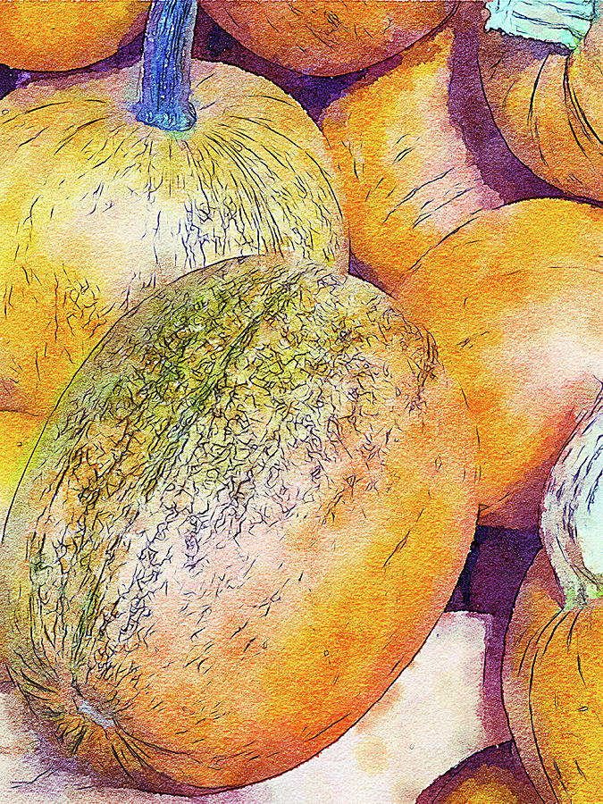 Autumn pumpkins display Mixed Media by Tatiana Travelways