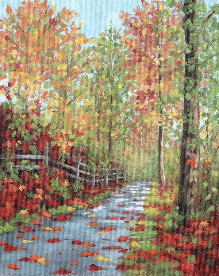Autumn Walk Painting by Rachel Stribbling