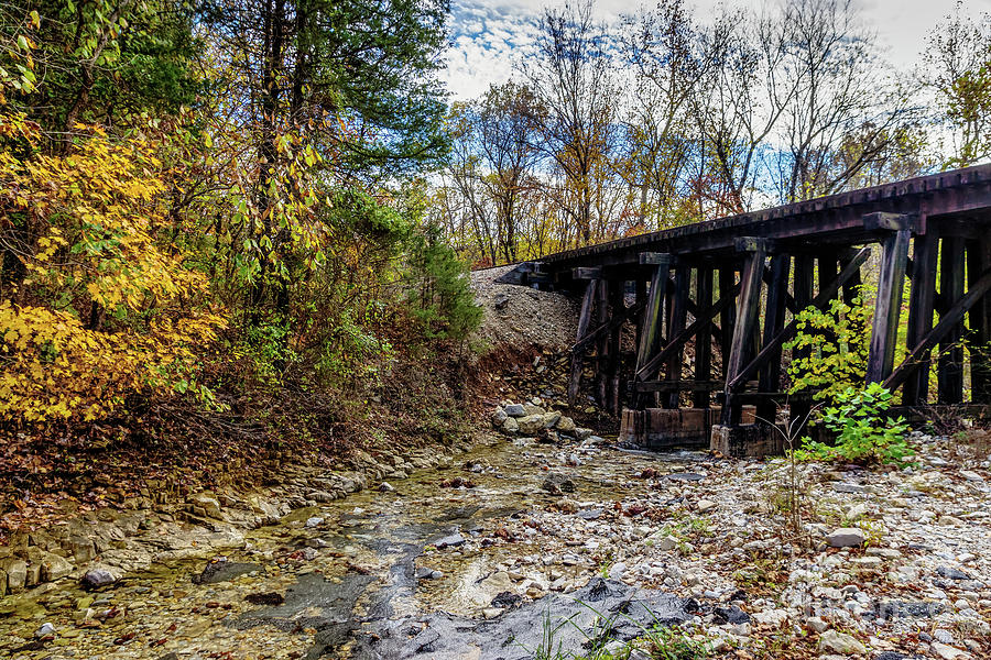Autumn Railroad Bridge Photograph by Jennifer White