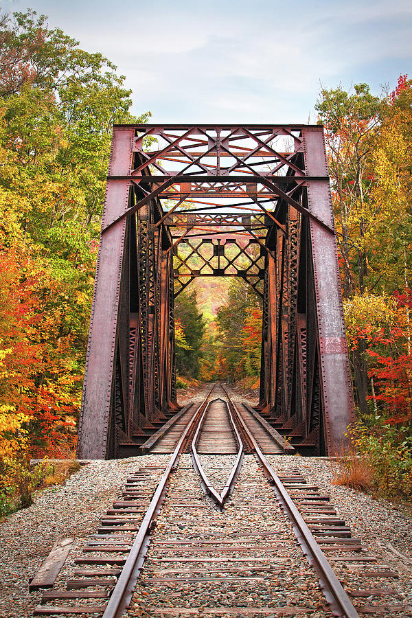Autumn Railroad Trestle Photograph by Eric Gendron